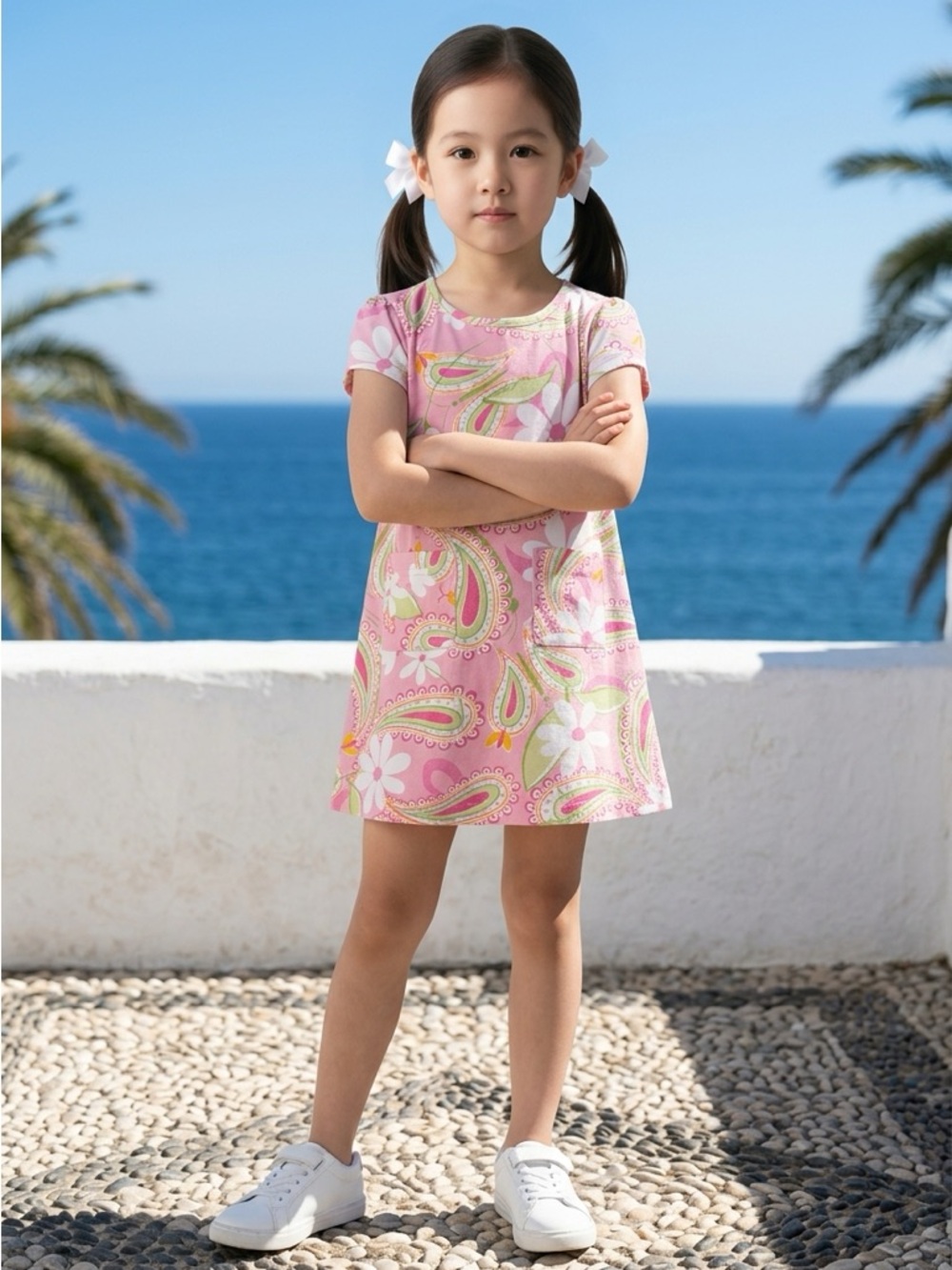 Lilly Pulitzer - Pink Floral Paisley T-Shirt Dress, 3T toddler